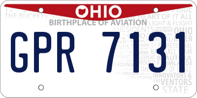 OH license plate GPR7131