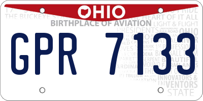 OH license plate GPR7133