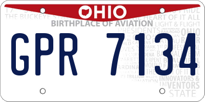 OH license plate GPR7134