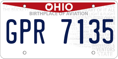OH license plate GPR7135