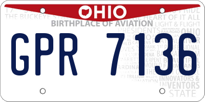 OH license plate GPR7136