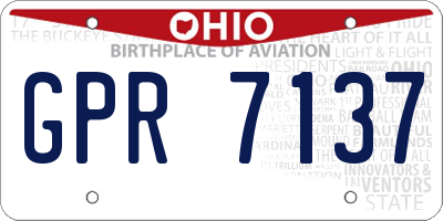 OH license plate GPR7137