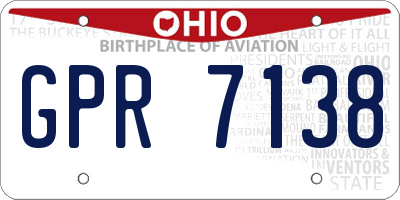 OH license plate GPR7138