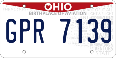 OH license plate GPR7139