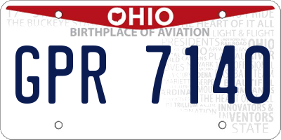 OH license plate GPR7140