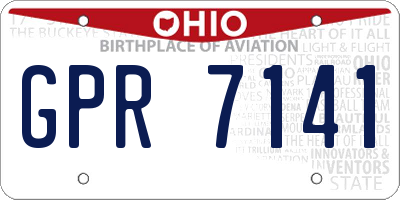 OH license plate GPR7141