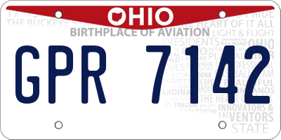 OH license plate GPR7142