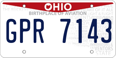 OH license plate GPR7143