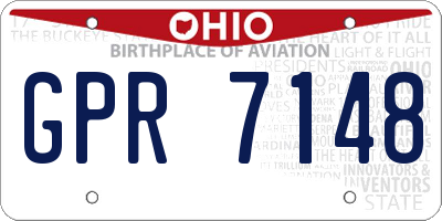 OH license plate GPR7148