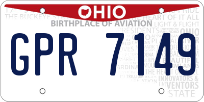 OH license plate GPR7149