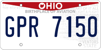 OH license plate GPR7150