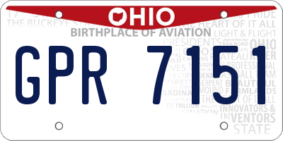 OH license plate GPR7151