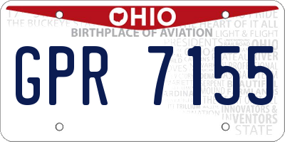 OH license plate GPR7155