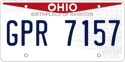 OH license plate GPR7157