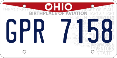 OH license plate GPR7158