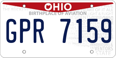 OH license plate GPR7159