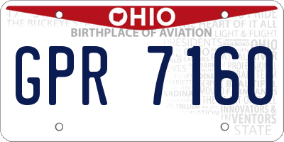 OH license plate GPR7160