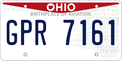 OH license plate GPR7161