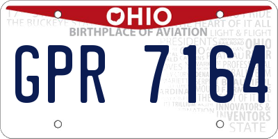 OH license plate GPR7164