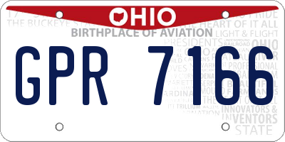 OH license plate GPR7166