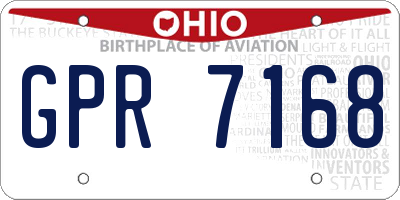 OH license plate GPR7168