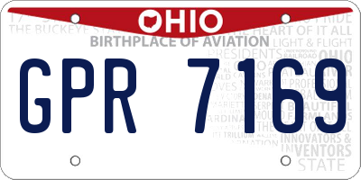 OH license plate GPR7169
