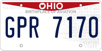 OH license plate GPR7170