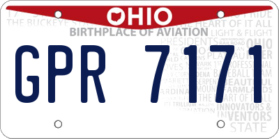 OH license plate GPR7171