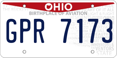 OH license plate GPR7173