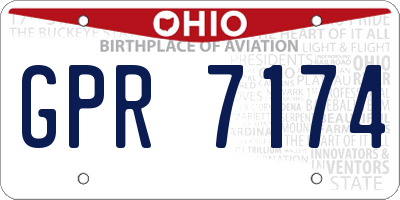 OH license plate GPR7174