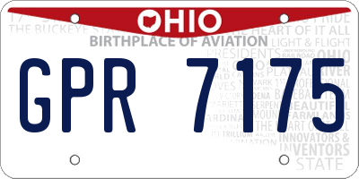 OH license plate GPR7175