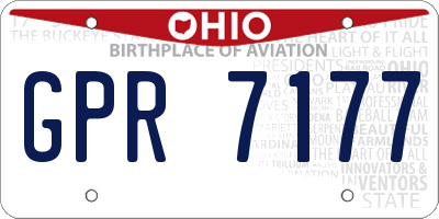 OH license plate GPR7177