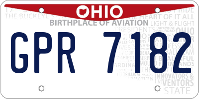 OH license plate GPR7182