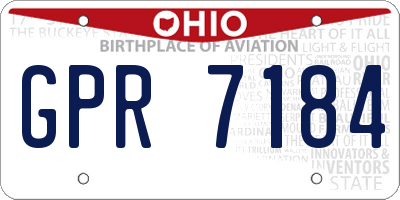 OH license plate GPR7184