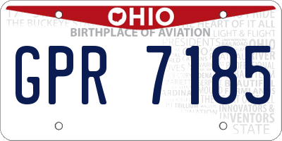 OH license plate GPR7185