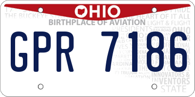 OH license plate GPR7186