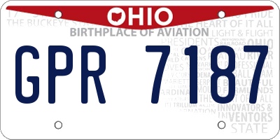 OH license plate GPR7187