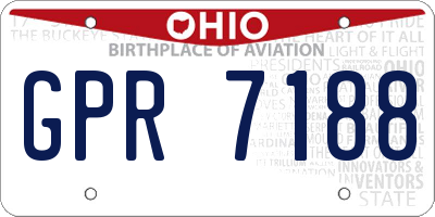 OH license plate GPR7188