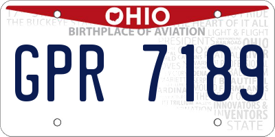 OH license plate GPR7189