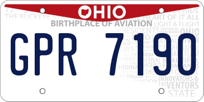 OH license plate GPR7190