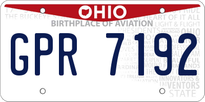 OH license plate GPR7192