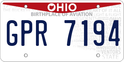 OH license plate GPR7194