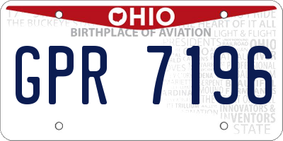 OH license plate GPR7196