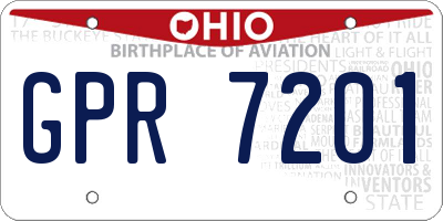 OH license plate GPR7201