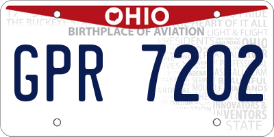 OH license plate GPR7202