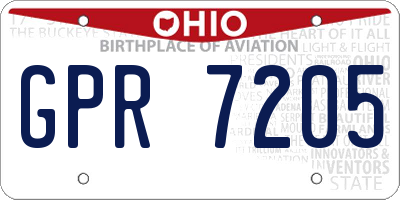 OH license plate GPR7205