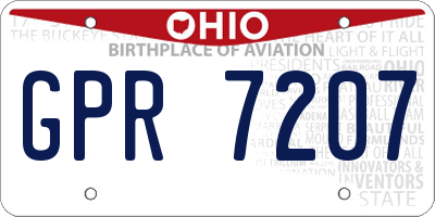 OH license plate GPR7207