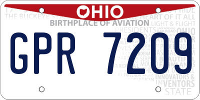 OH license plate GPR7209