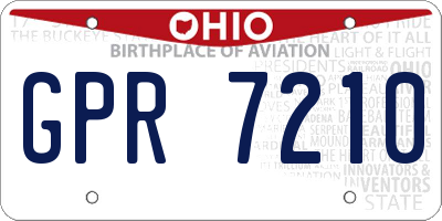 OH license plate GPR7210