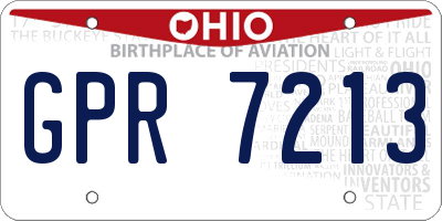 OH license plate GPR7213